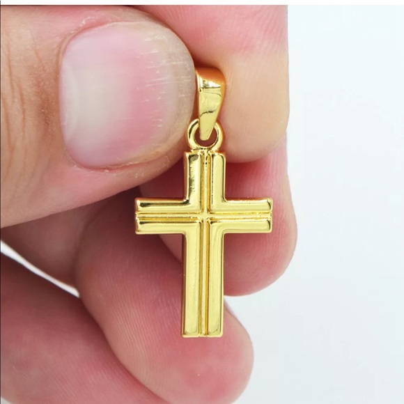 18K Yellow Gold Filled Catholic Cross  pendant - Picture 1 of 1
